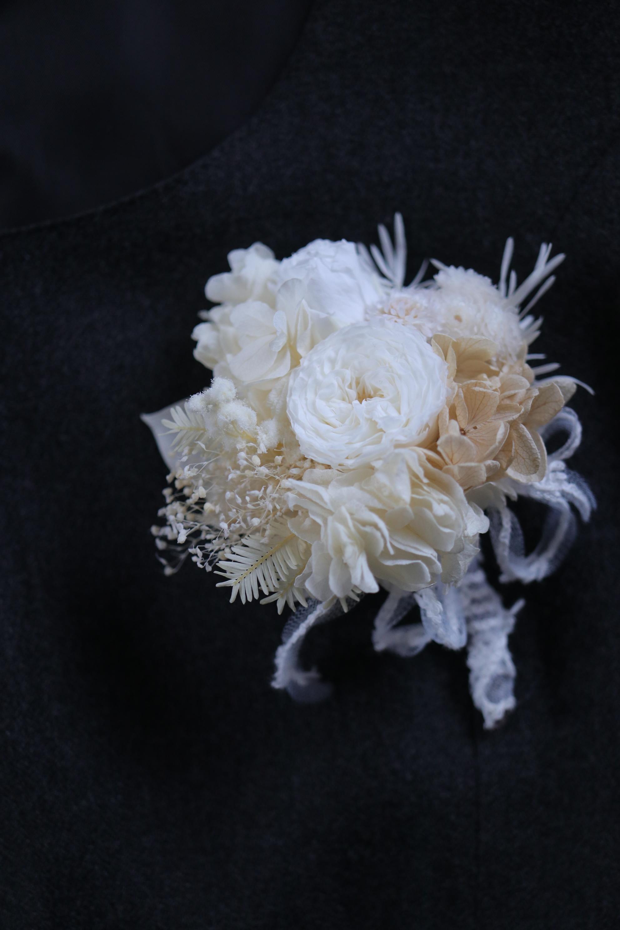 【受注制作】ミニブーケコサージュ*祝福ホワイト〜卒業式入学式卒園式入園式結婚式パーティー　大人フォーマル2026