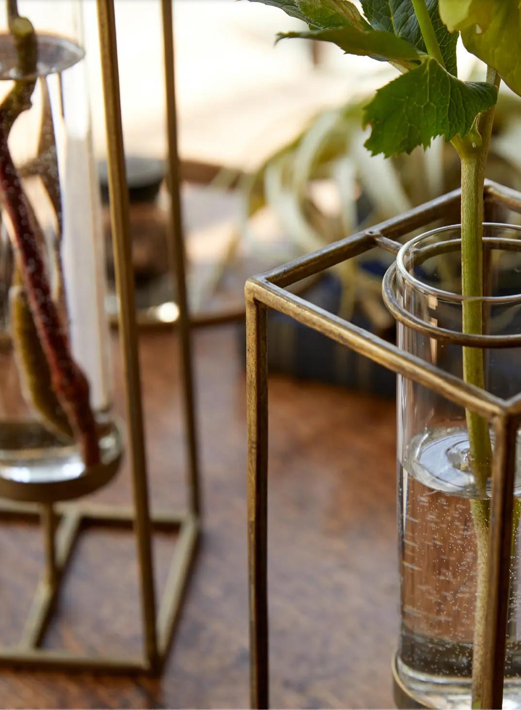 花のある暮らしの始めの一歩セット〜生花もドライフラワーも〜モーヴピンクのブーケとアイアン×ガラスベースとセットで | 4枚目