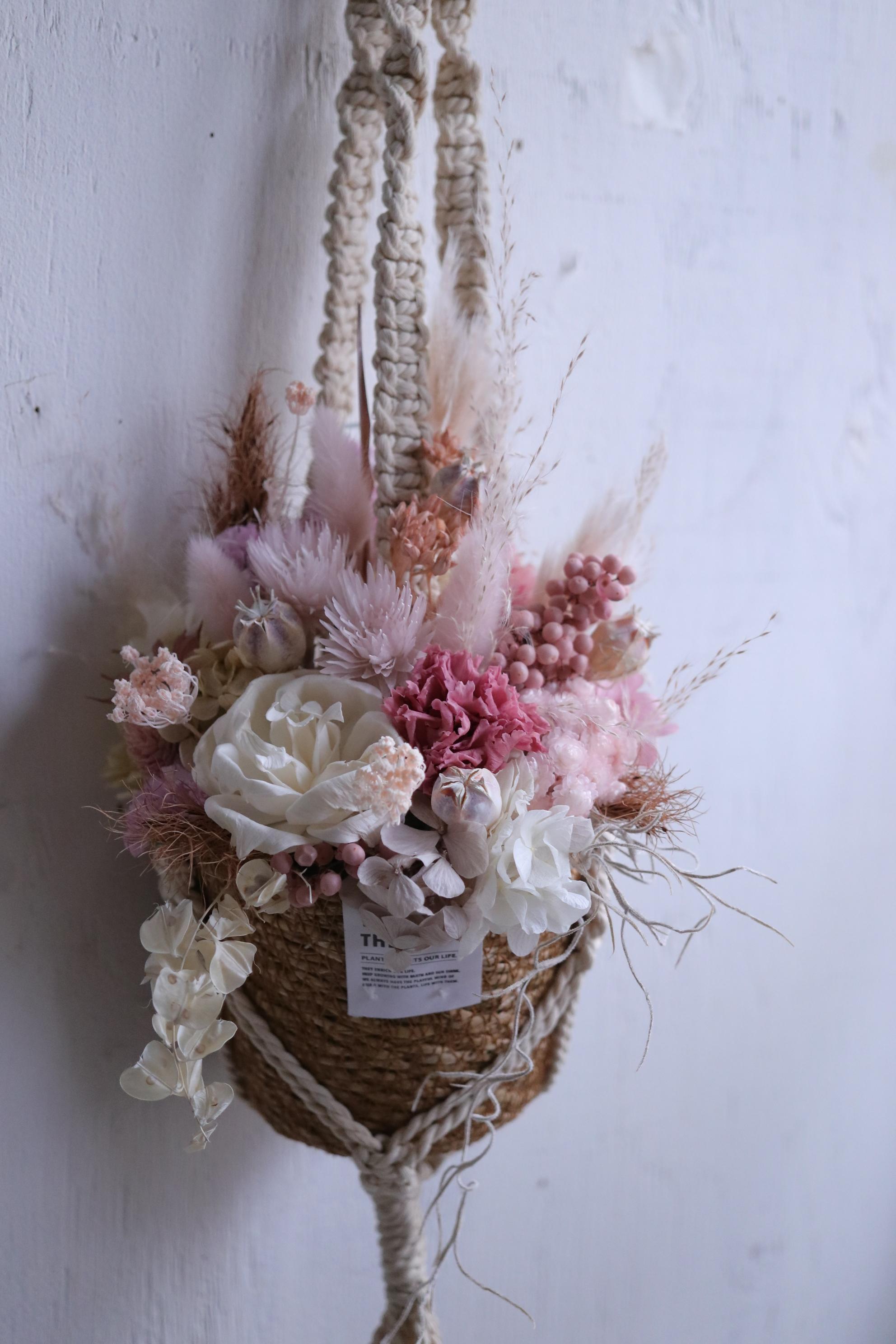 ハンギングマクラメアレンジ＊チェリーピンクカーネーション母の日ギフト2026 | 3枚目