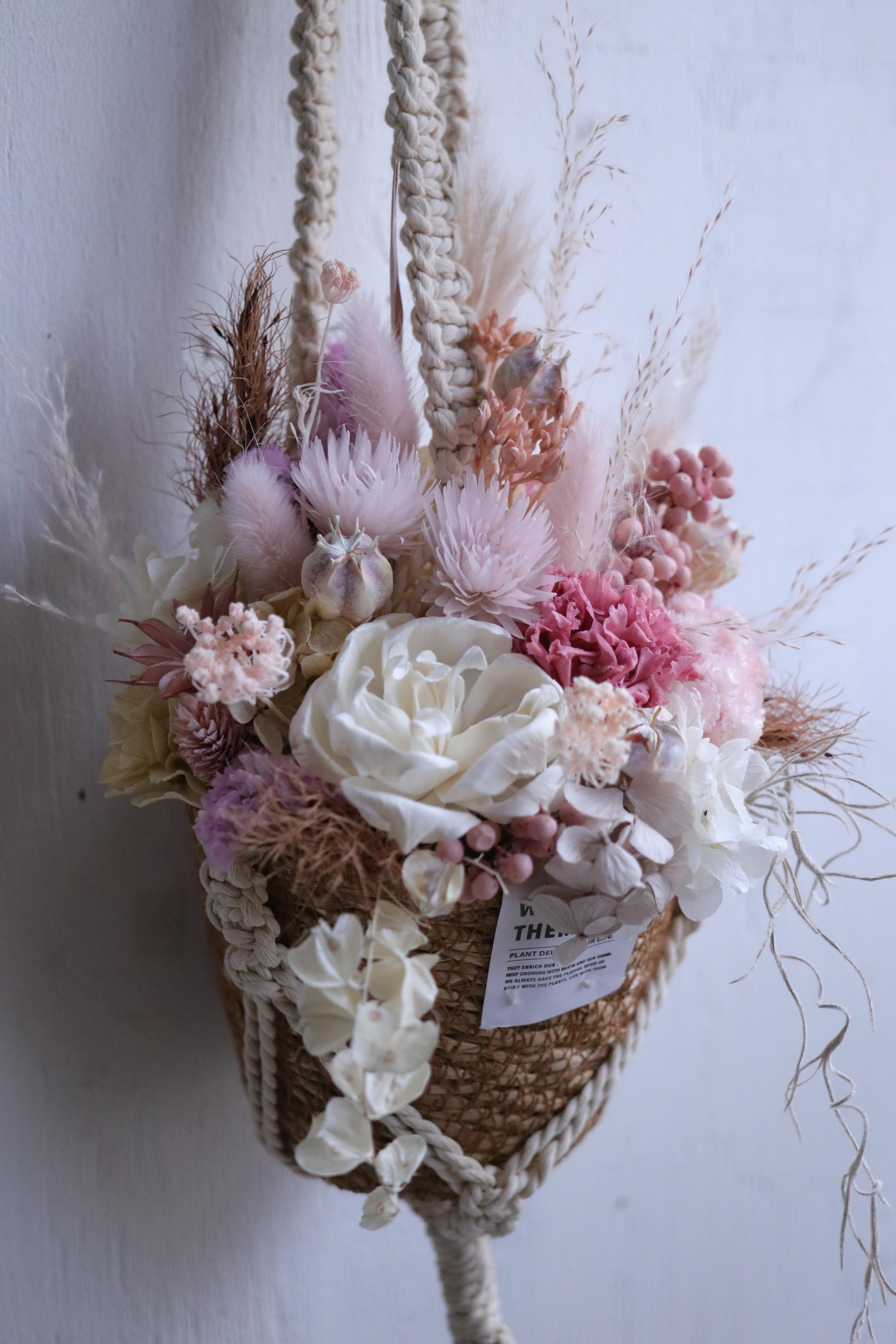 ハンギングマクラメアレンジ＊チェリーピンクカーネーション母の日ギフト2026 | 4枚目