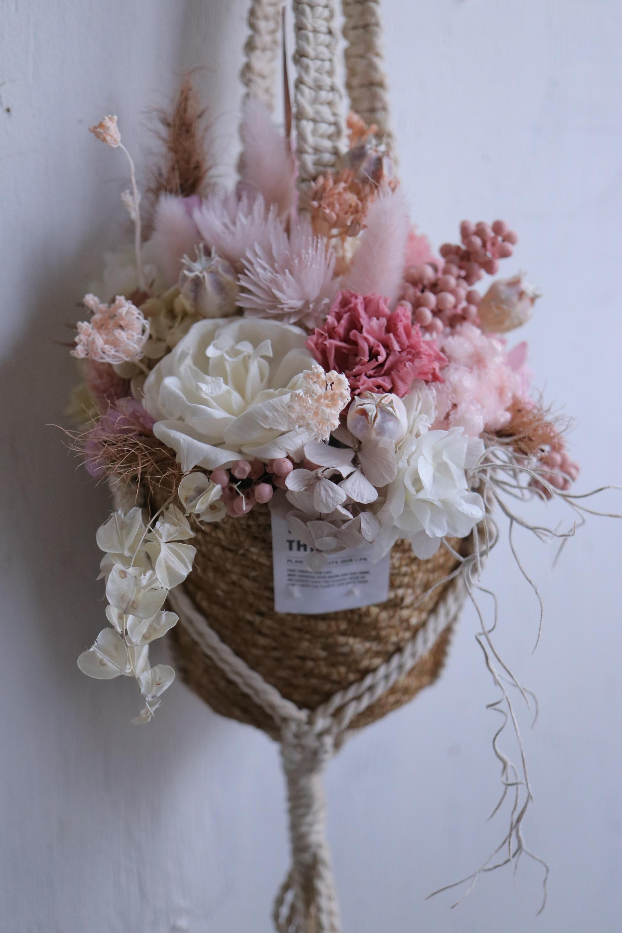 ハンギングマクラメアレンジ＊チェリーピンクカーネーション母の日ギフト2026 | 5枚目